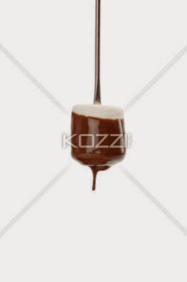Marshmallow In Skewer Covered With Chocolate